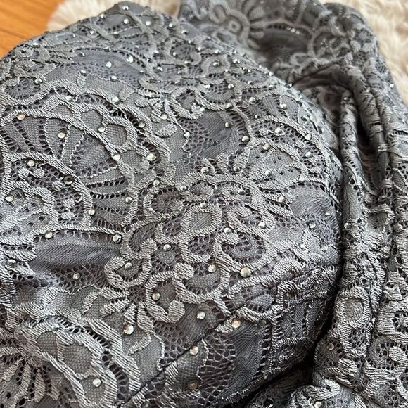 Alex Evenings Pewter Lace Gown 1121896 NWT - Picture 5 of 8